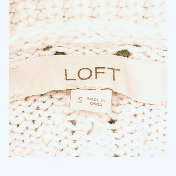 LOFT Small Whisper White Bobble Knit Wool Blend Long Sleeve Turtleneck Sweater - Picture 7 of 8